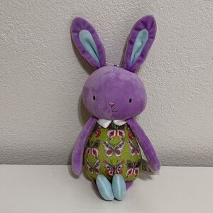 Bunnies By The Bay Bunny Rabbit Purple Green Plush Stuffed Animal Butterflies